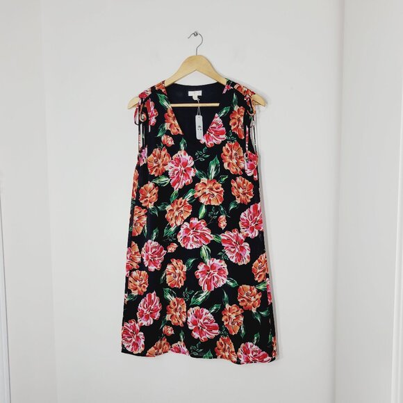 C Dresses & Skirts - C NEW Black Red Floral Sleeveless Lightweight Adjustable Shoulder Dress Sz S NWT
